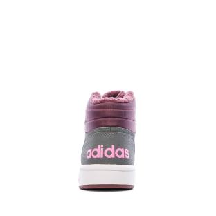 Baskets Grises Fille Adidas Hoops Mid 2.0 K vue 3