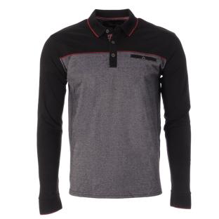 Polo Manches Longues Noir/Gris Homme RMS26 91234 pas cher