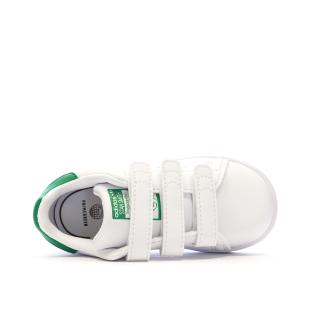Baskets Blanches/Vertes Garçon/Fille Adidas Stan Smith vue 4