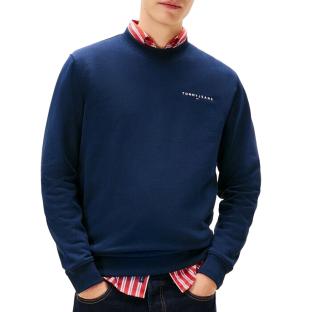 Sweat Marine Foncé Homme Tommy Hilfiger Linear Crew vue 0