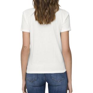 T-shirt Ecru/Noir Femme JDY 15311702 vue 2