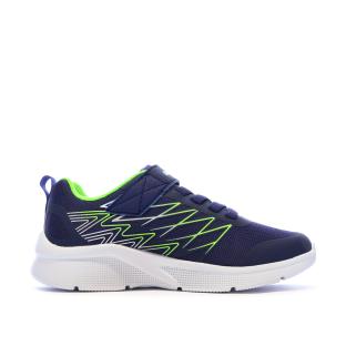Baskets Marine/Vert Fluo Garçon Skechers Microspec-texlor vue 2