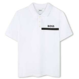 Weiß/Schwarzes Polohemd für Jungen von Hugo Boss J52730 Ansicht 0