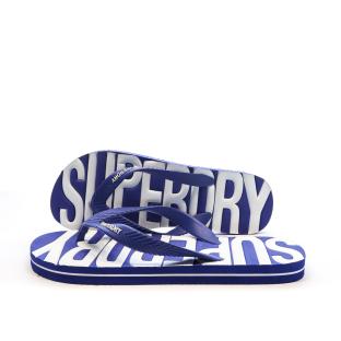 Tongs Bleu/Blanche Homme Superdry Vintage Vegan pas cher