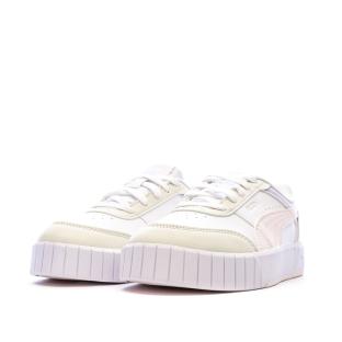 Basket Blanches/Mauves/Jaunes Fille Puma Carina Mia vue 0
