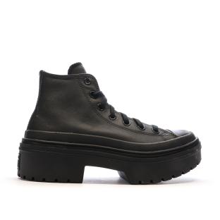 Baskets Noires Femme Converse Leather vue 2