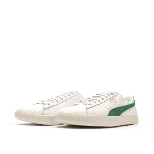 Baskets Blanches/Vertes Homme Puma Clyde Base vue 0