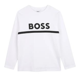 Camiseta de manga larga blanca para niño de Hugo Boss J52702 ver 0