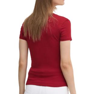 T-shirt Rouge Femme Tommy Hilfiger Slim Linear vue 2