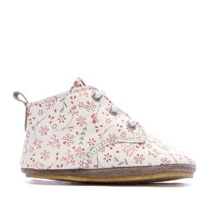 Chaussons Blanc à Fleurs Fille Aster Layas vue 0