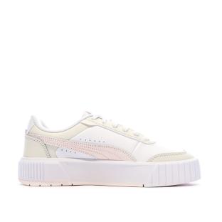 Baskets Blanc/Rose/Ecru Femme Puma Carina Mia vue 0