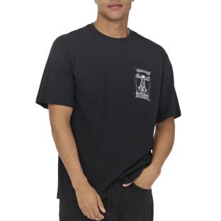 T-shirt Noir Homme Only & Sons Monalisa Life vue 0