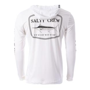 T-shirt Manches Longues Blanc Homme Salty Crew Stealth Hood vue 2
