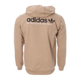 Sweat Marron Homme Adidas Hoodie vue 2