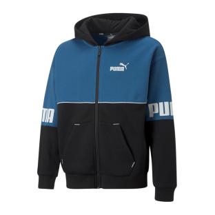 Sweat à capuche Noir/Bleu Garçon Puma Power Colorblock pas cher