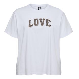T-Shirt Blanc/Doré Femme Vero Moda Vmloretta vue 0