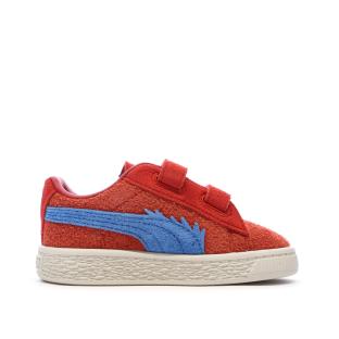 Baskets Rouge Garçon Puma Suede One Piece vue 2