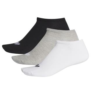 X3 Paires de Chaussettes Gris/Blanc/Noir Adidas Trefoil Liner vue 0