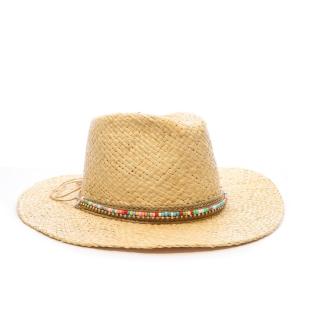 Chapeaux de Paille Blanc Via Lorenzo Fedora Naturel vue 0