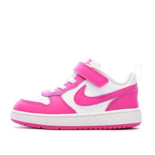 Baskets Rose/Blanc Enfant Nike Court Borough Low Recraf pas cher