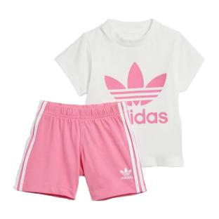 Ensemble Blanc/Rose Fille Adidas IR6865 pas cher