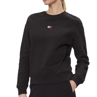 Sweat Noir Femme Tommy Hilfiger Badge Crew vue 0