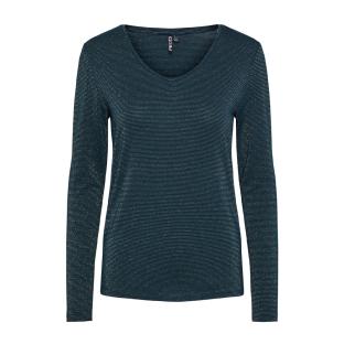 T-Shirt Manches Longues Vert/Doré Femme Pieces Billo pas cher