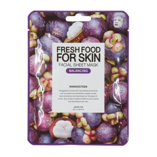 Masque en tissu à la Mangoustan Équilibrant Fresh Food Farm Skin pas cher