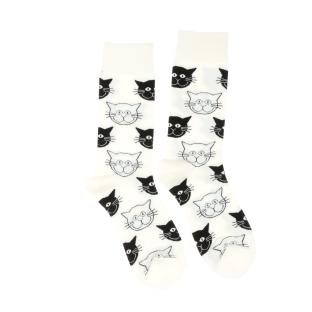 Chaussettes Blanc/Noires Mixte Stella Green Chatons pas cher