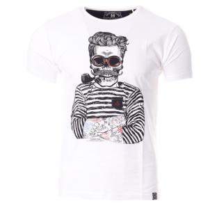 T-shirt Blanc/Noir Homme La Maison Blaggio MARS pas cher