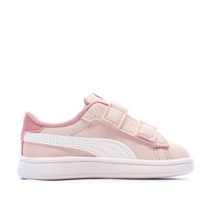 Baskets Rose Fille Puma Smash 3.0 Badges vue 0