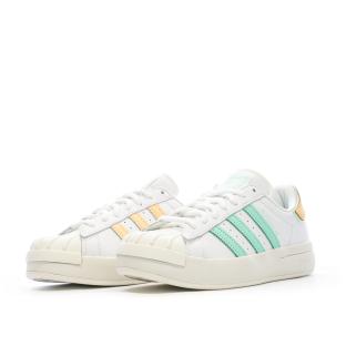 Baskets Blanche/Verte Femme Adidas Superstar Ayoon vue 6