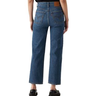 Jean Bleu Femme Levi's Ribcage Straight Ankle Dark In vue 2