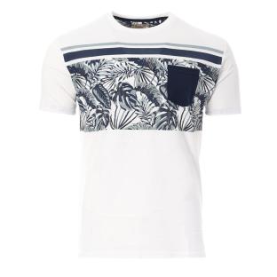 T-shirt Blanc/Marine Homme RMS26 Jungle pas cher