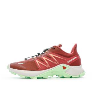 Chaussures de trail Rouge/Vert Femme Salomon Sagacross pas cher