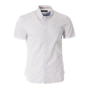 Chemise Blanche/Marine Homme Teddy Smith Cut Mc 10711556D pas cher