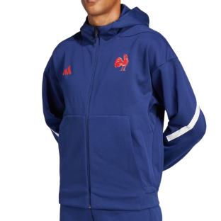 Equipe de France Rugby Veste Bleu Foncé Homme Adidas Trvl vue 0