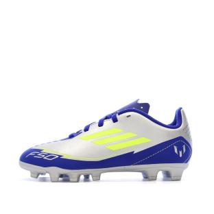 Chaussures de football Bleu/Gris Argent Garçon Adidas F50 Club vue 0