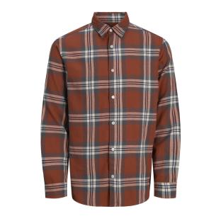 Chemise Terracotta/Bleu Homme Jack & Jones Shua pas cher