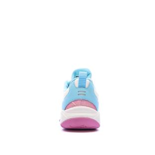 Chaussures de sport en salle Blanches/Rose/Bleu Femme Hummel Speed Court vue 3