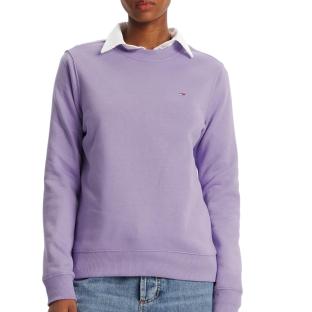 Sweat Violet Femme Tommy Hilfiger Flag Crew DW0DW19959 vue 0