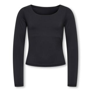 T-Shirt Manches Longues Noir Fille Kids ONLY Kogea vue 0