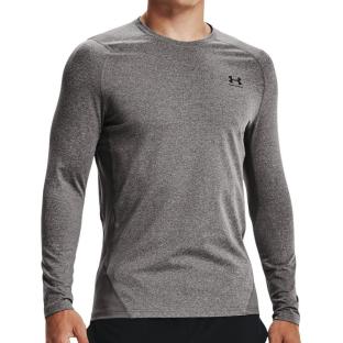 T-shirt Manches Longues Gris Homme Under Armour Fitted pas cher