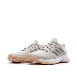 Baskets Grises/Roses Femme Adidas Gamecourt 2 vue 0