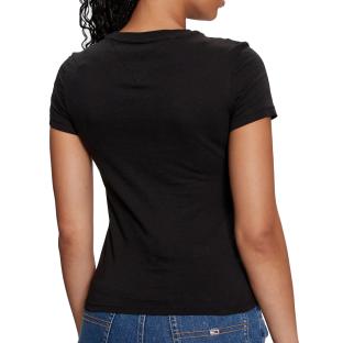 T-shirt Noir Femme Tommy Hilfiger Linear vue 2