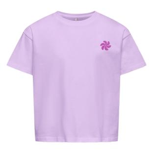 T-shirt Mauve Fille Kids Only Sun-veras Flower vue 0