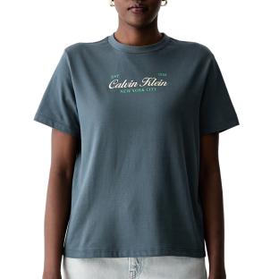 Camiseta gris de mujer Calvin Klein Jeans Classic Script ver 0