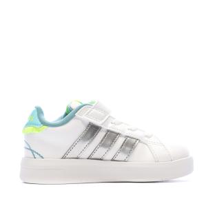 Baskets Blanc/Argent Enfant Adidas Grand Court vue 0