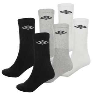 X6 Paires de Chaussettes Blanc/Noir/Gris Homme Umbro P6 pas cher