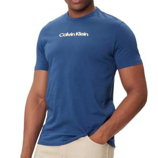 T-Shirt Bleu Homme Calvin Klein Jeans Glitched pas cher